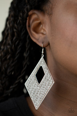 Woven Wanderer - Silver Earrings Paparazzi Accessories