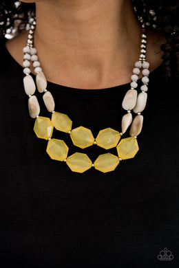 Seacoast Sunset Yellow Necklace Paparazzi Accessories
