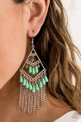 Trending Transcendence Green Earring Paparazzi Accessories
