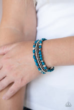 Load image into Gallery viewer, Stacked Style Maker - Blue Stretchy Bracelet Paparazzi Accessories