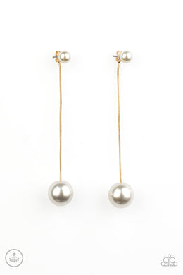 Extended Elegance - Gold Earrings Paparazzi Accessories