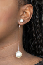 Load image into Gallery viewer, Extended Elegance - White Earrings Paparazzi Accessories