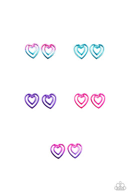 Heart Starlet Shimmer Earrings Paparazzi Accessories
