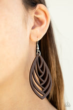 Load image into Gallery viewer, Out Of The Woodwork Brown Earring Paparazzi Accessories