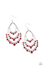 Load image into Gallery viewer, Break Out In Tiers Red Rhinestone Earring Paparazzi Accessories