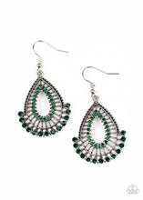 Load image into Gallery viewer, Castle Collection - Green Rhinestone Earrings Paparazzi Accessories