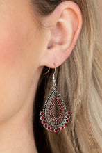 Load image into Gallery viewer, Castle Collection Red Earrings Paparazzi Accessories
