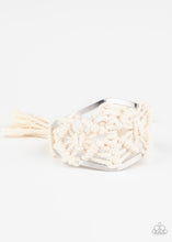 Load image into Gallery viewer, Macrame Mode - White Macrame Cuff Bracelet Paparazzi Accessories