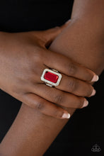 Load image into Gallery viewer, Crown Jewel Jubilee Red Rhinestone Ring Paparazzi Accessories
