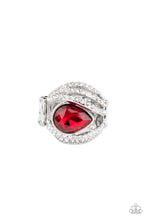 Load image into Gallery viewer, Stepping Up The Glam - Red Rhinestone Ring Paparazzi Accessories