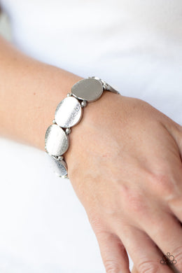 Metallic Spotlight - Silver Stretchy Bracelet Paparazzi Accessories