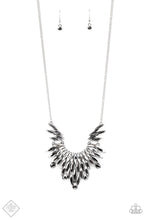 Load image into Gallery viewer, Leave it to LUXE - Silver Rhinestone Necklace Paparazzi Accessories