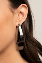 Load image into Gallery viewer, Underestimated Edge - Black Gunmetal Earrings Paparazzi Accessories