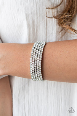 The GLOW-Digger - White Bracelet Paparazzi Accessories