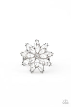 Load image into Gallery viewer, Am I GLEAMing? - White Rhinestone Floral Ring Paparazzi Accessories