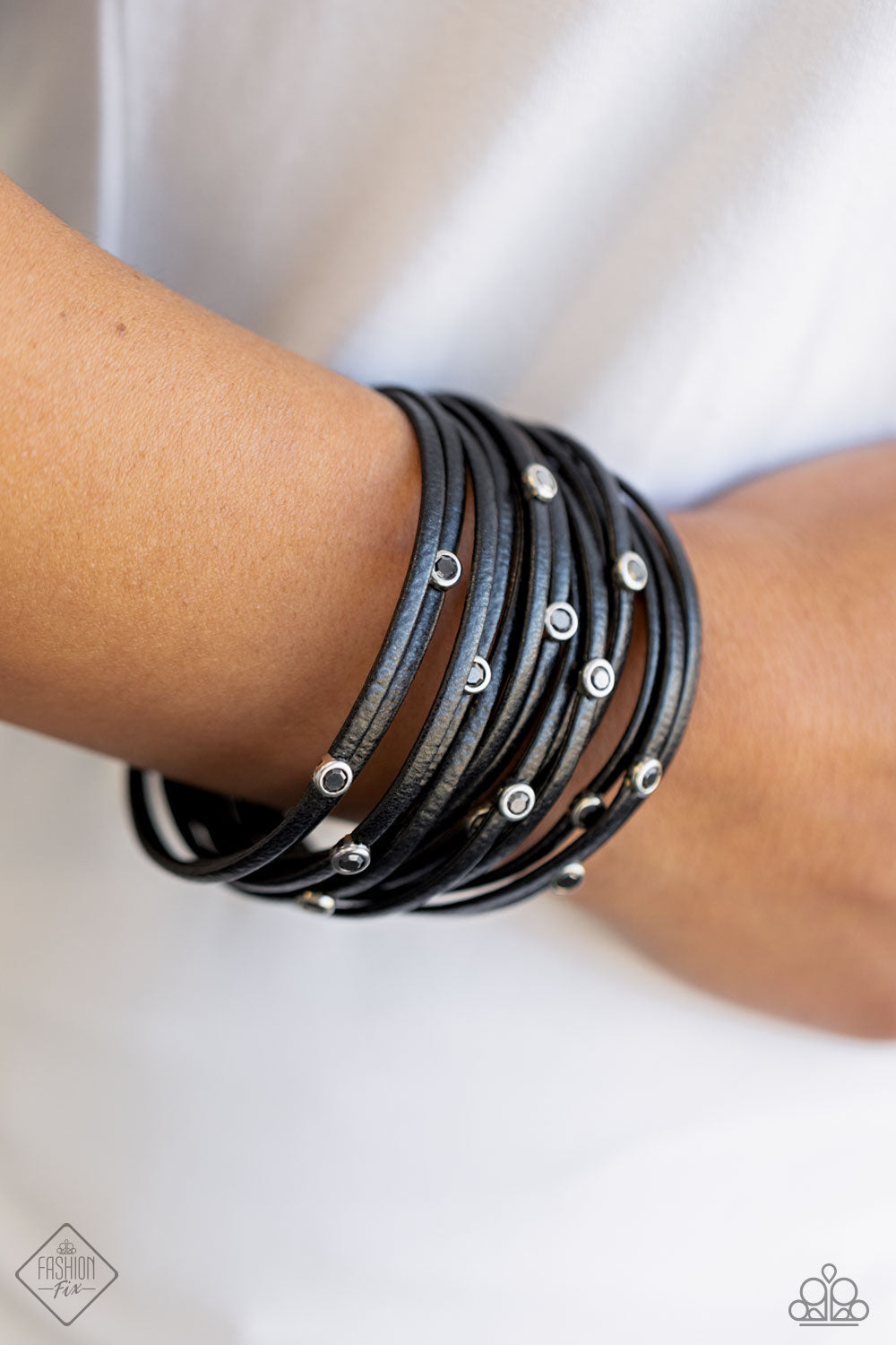 Fearlessly Layered - Black Bracelet Paparazzi Accessories