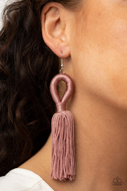 Tassels and Tiaras - Pink Earrings Paparazzi Accessories