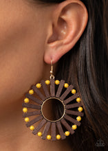 Load image into Gallery viewer, Solar Flare - Yellow Earrings Paparazzi Accessories