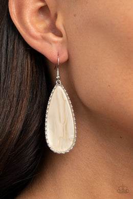 Ethereal Eloquence - White Earring Paparazzi Accessories