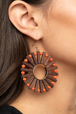 Solar Flare - Orange Earrings Paparazzi Accessories