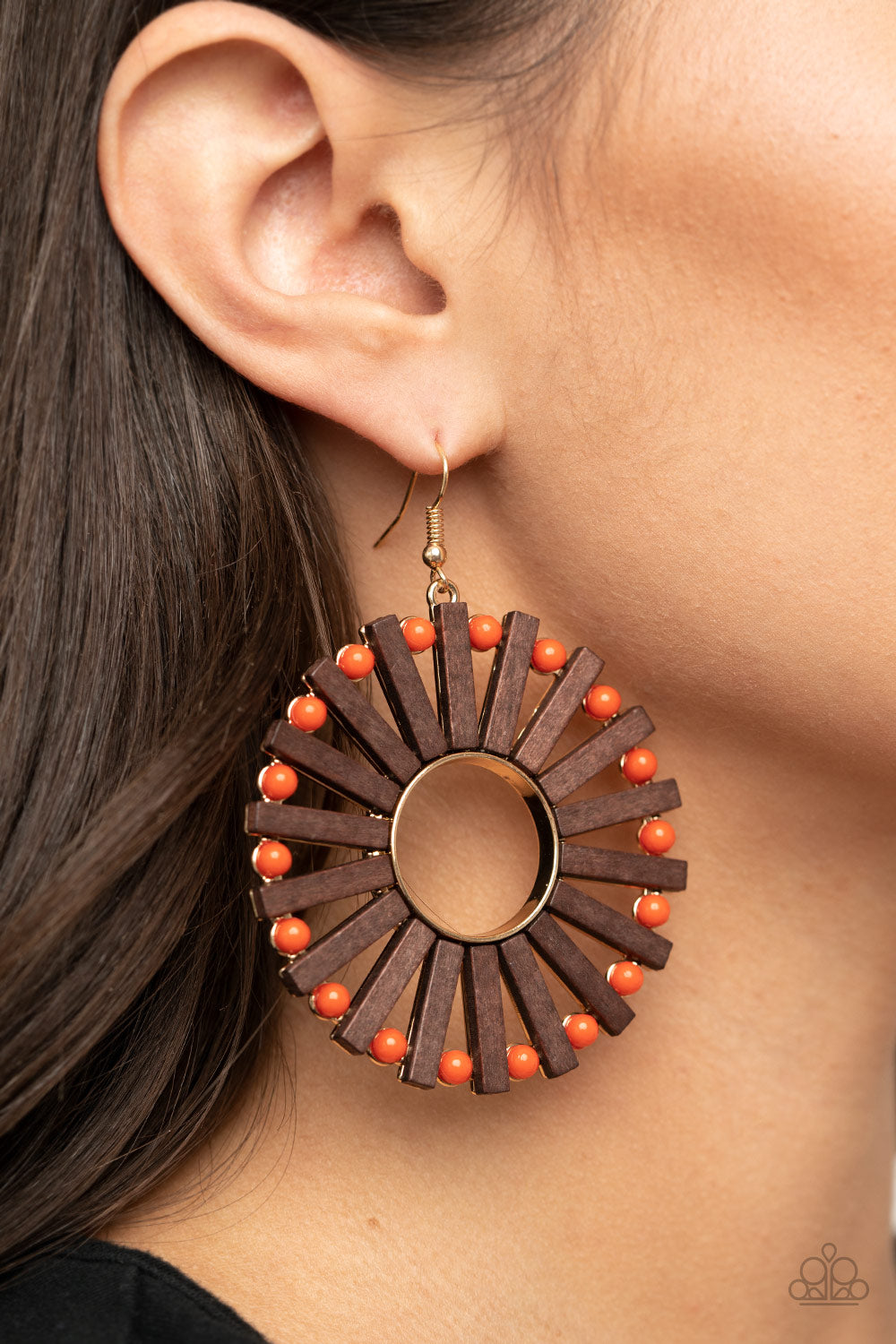 Solar Flare - Orange Earrings Paparazzi Accessories