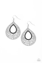 Load image into Gallery viewer, Airy Applique - Black Rhinestone Earrings Paparazzi Accessories