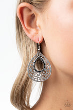 Load image into Gallery viewer, Airy Applique - Black Rhinestone Earrings Paparazzi Accessories