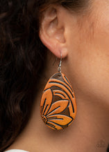 Load image into Gallery viewer, Garden Therapy - Brown Leather Earrings Paparazzi Accessories