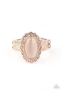 cat's eye,Dainty Back,rhinestones,rose gold,Skinny Back,Wide Back,Fabulously Flawless - Rose Gold Ring