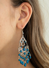 Load image into Gallery viewer, Glass Slipper Glamour - Blue Earrings Paparazzi Accessories