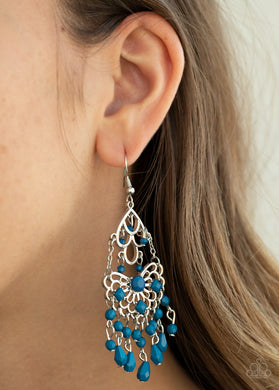 Glass Slipper Glamour - Blue Earrings Paparazzi Accessories