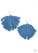 Load image into Gallery viewer, Macrame Mamba - Blue Fringe Earring Paparazzi Accessories