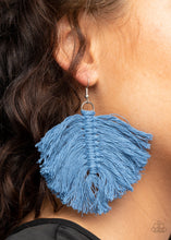 Load image into Gallery viewer, Macrame Mamba - Blue Fringe Earring Paparazzi Accessories