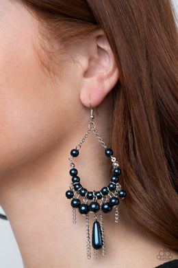 Party Planner Posh - Blue Earring Paparazzi Accessories