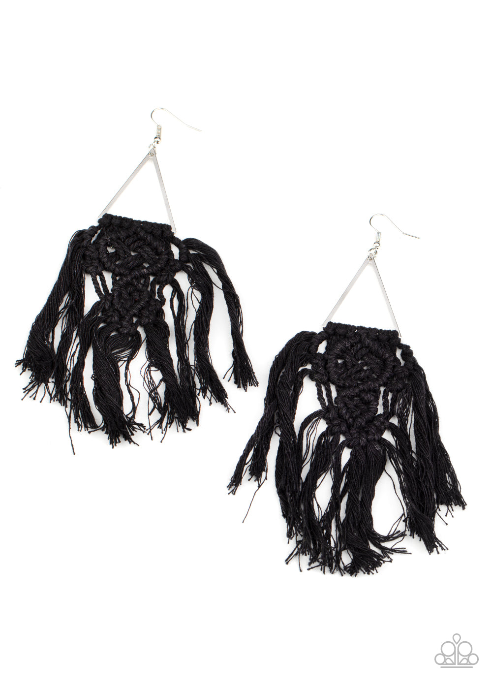Modern Day Macrame - Black Earrings Paparazzi Accessories