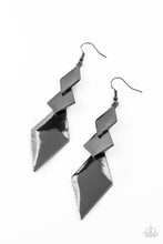 Load image into Gallery viewer, Danger Ahead - Black Gunmetal Earrings Paparazzi Accessories