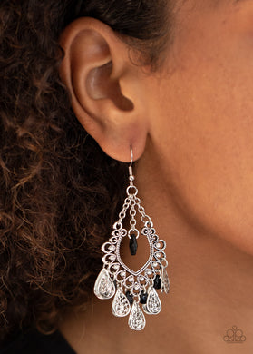 Musical Gardens - Black Earrings Paparazzi Accessories