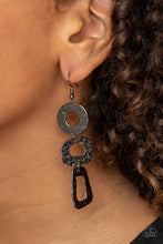 Load image into Gallery viewer, Prehistoric Prowl - Black Earrings Paparazzi Accessories