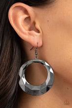 Load image into Gallery viewer, Fiercely Faceted - Black Earrings Paparazzi Accessories