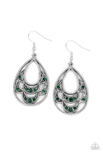 Load image into Gallery viewer, Malibu Macrame - Green Rhinestone                       Earrings Paparazzi Accessories