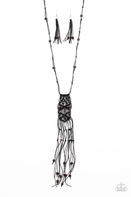 Macrame Majesty - Black Necklace Paparazzi Accessories