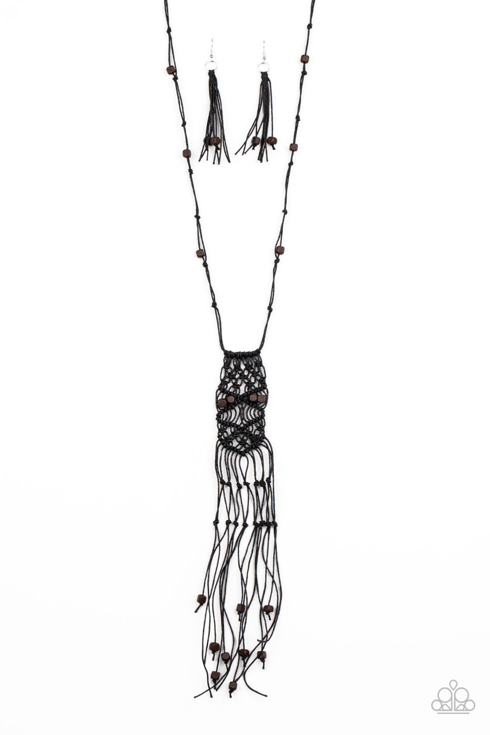 Macrame Majesty - Black Necklace Paparazzi Accessories