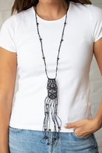 Load image into Gallery viewer, Macrame Majesty - Black Necklace Paparazzi Accessories