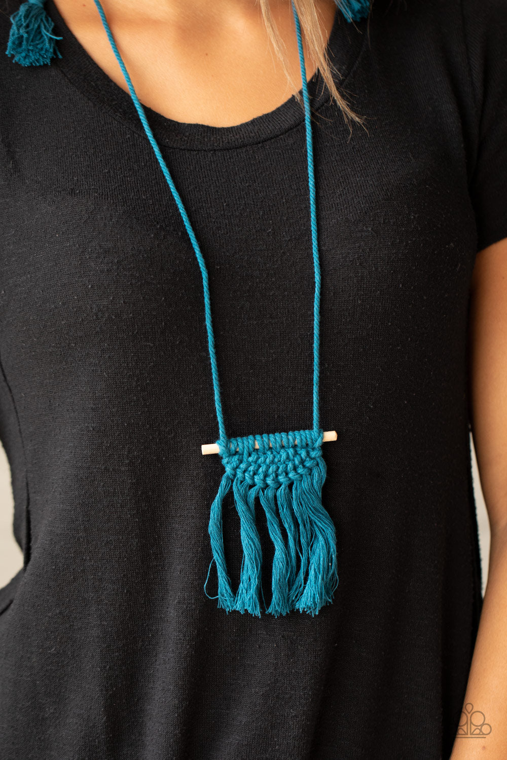 Between You and MACRAME - Blue Necklace Paparazzi Accessories