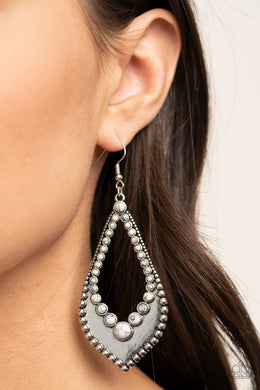 Essential Minerals - White Stone Earrings Paparazzi Accessories