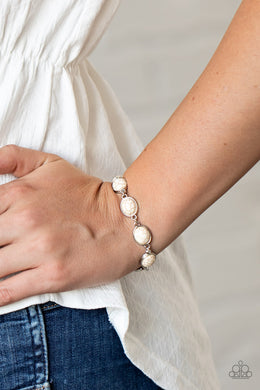 Nice Stonework - White Bracelet Paparazzi Accessories