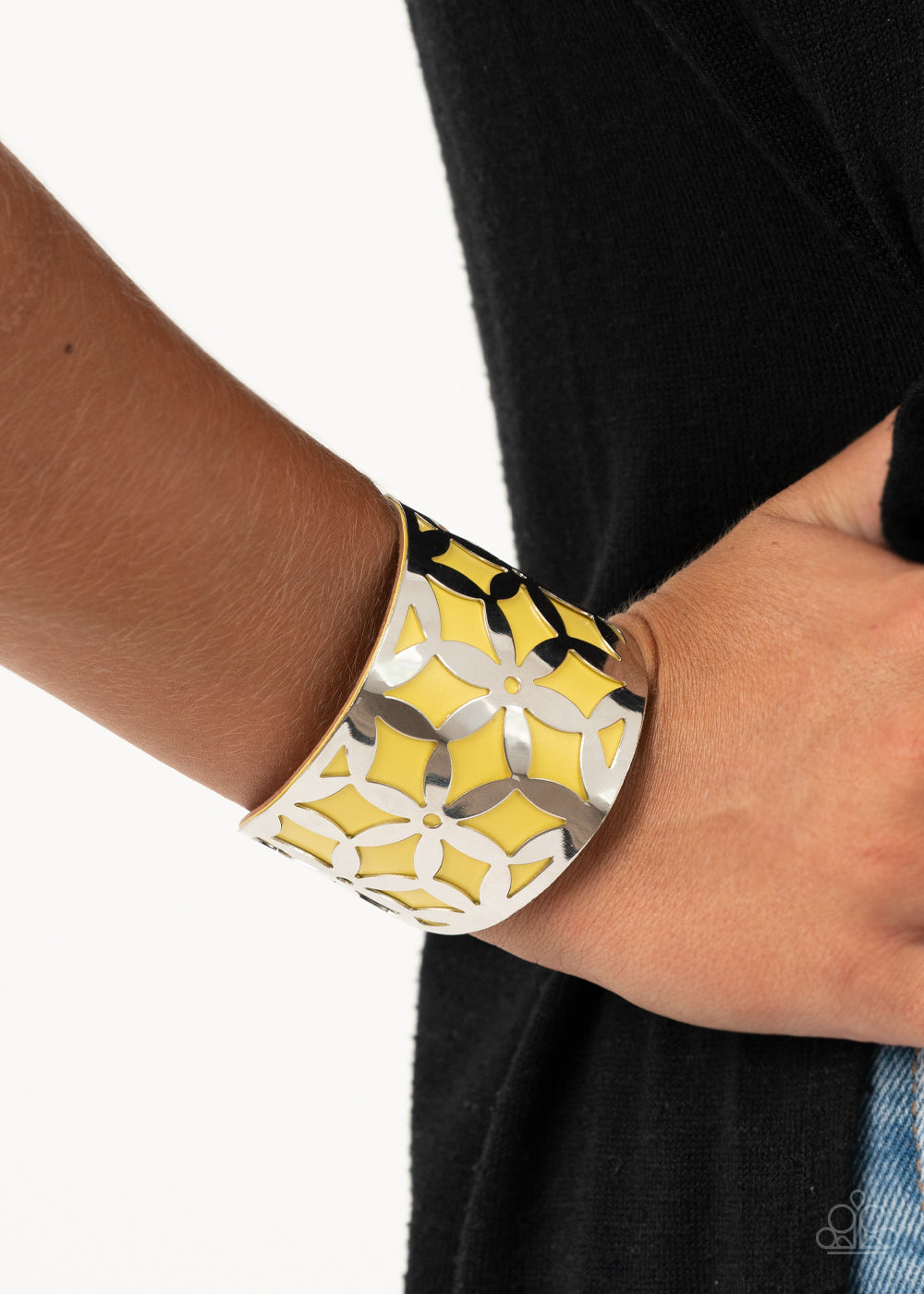 Garden Fiesta - Yellow Cuff Bracelet Paparazzi Accessories