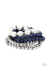 Load image into Gallery viewer, Rose Garden Grandeur - Blue Bracelet Paparazzi Accessories