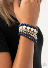Load image into Gallery viewer, Rose Garden Grandeur - Blue Bracelet Paparazzi Accessories