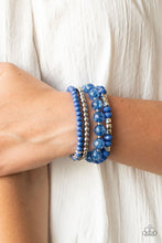 Load image into Gallery viewer, Layered Luster - Blue Stretchy Bracelet Paparazzi Accessories